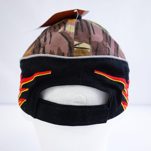 Boggy Creek TNi Embroidered Flames Strapback Camo Baseball Cap Hat - Picture 4 of 9